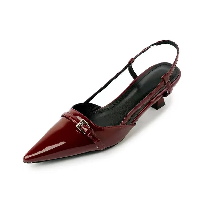 Chaussures femme vintage rouge