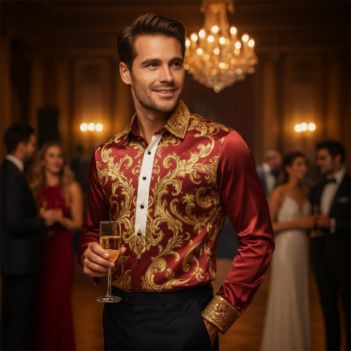 Chemise luxe soirée vintage bière 