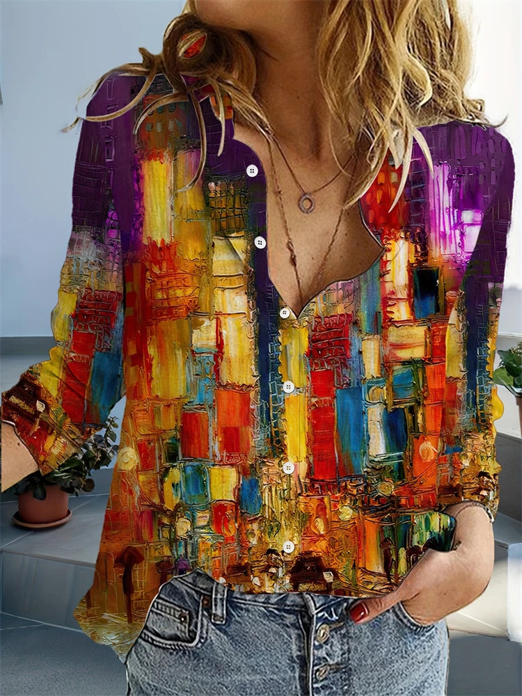 Chemise vintage femme coloré