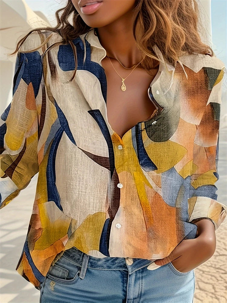 Chemise vintage femme jaune