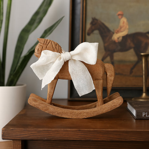 Cheval à bascule vintage fait main plante 