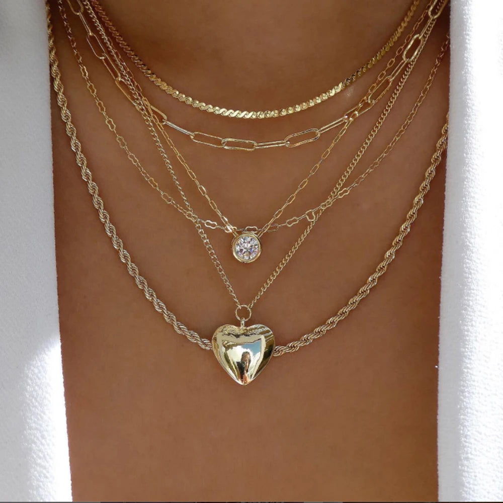 Collier vintage cœur doré