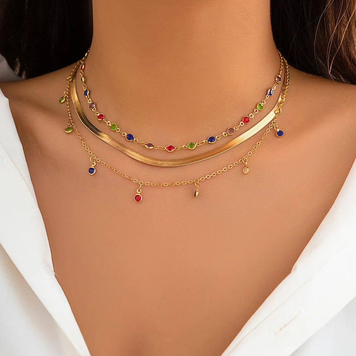 Collier vintage coloré