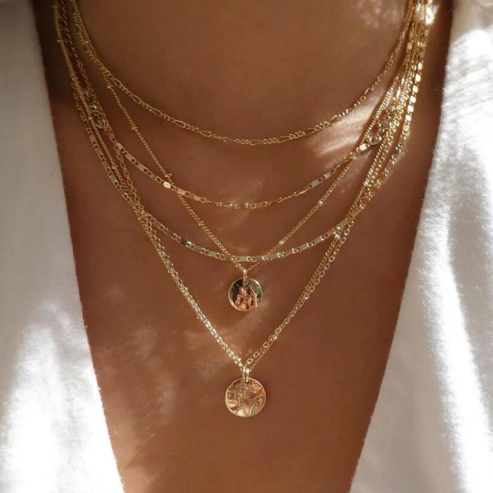Collier vintage rond doré
