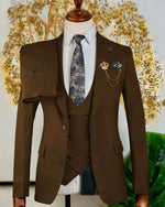 Costume 3 pièces marron vintage - Vignette | StyleVintage™ 