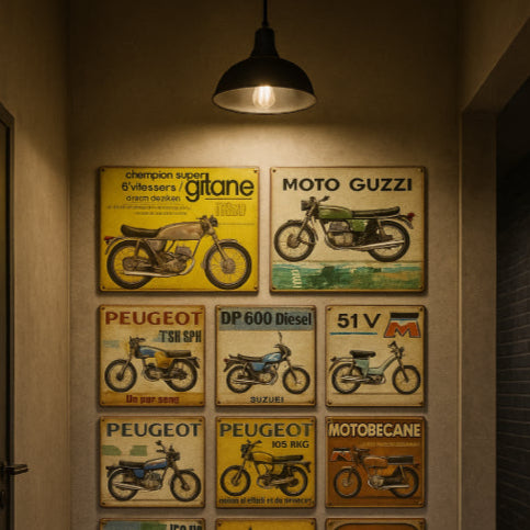 Décoration industrielle vintage couloir mur 
