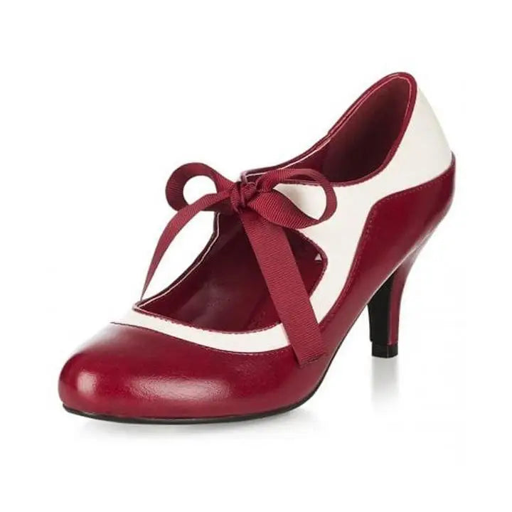Escarpins vintage femme rouge blanc