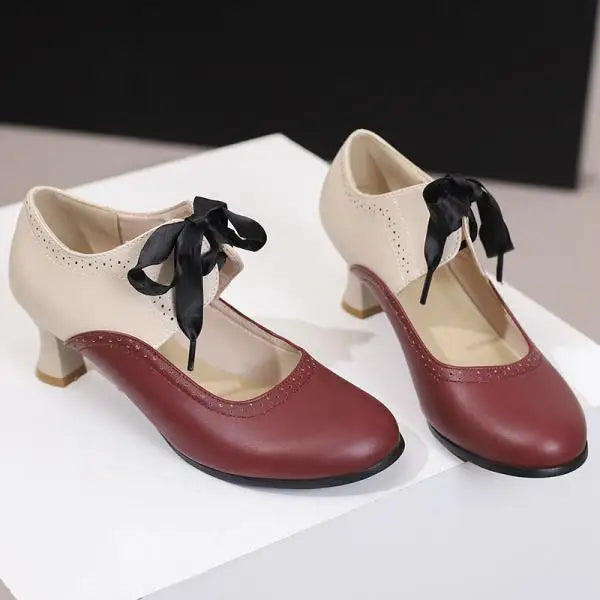 Escarpins vintage femme rouge blanc
