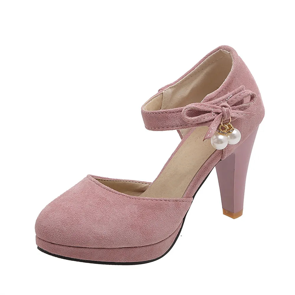 Escarpins vintage rose perle