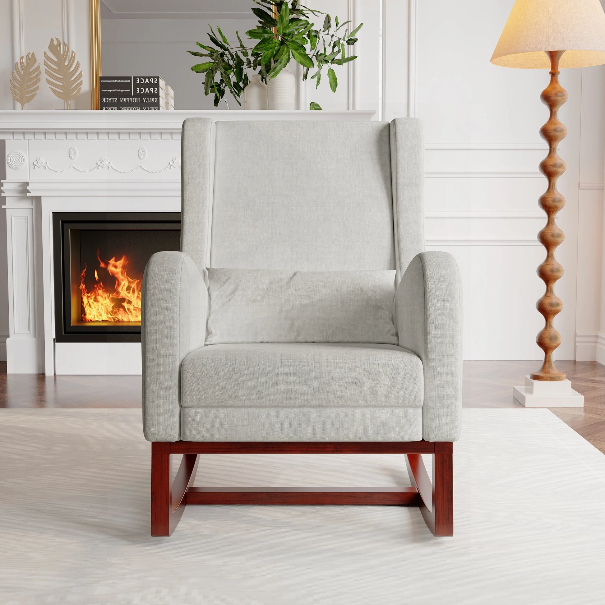 Fauteuil à bascule vintage devant