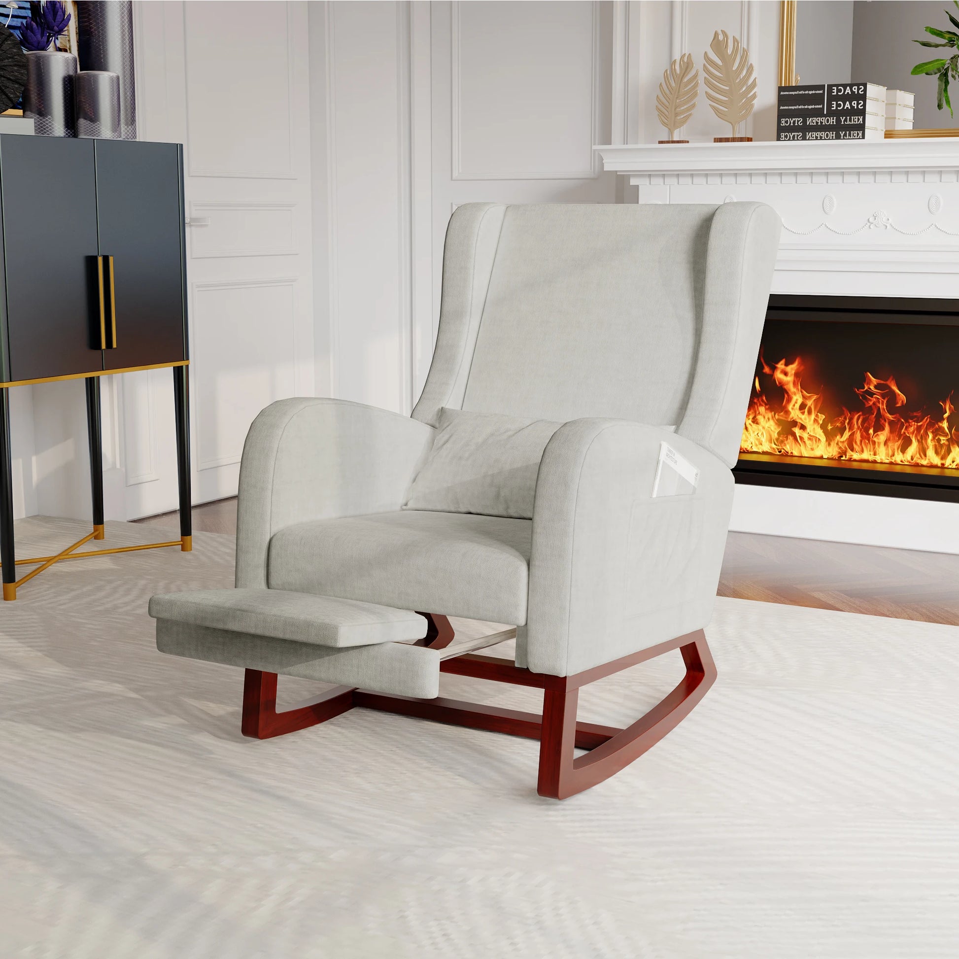 Fauteuil à bascule vintage gris