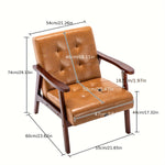 Fauteuil cuir et bois vintage - Vignette | StyleVintage™ 