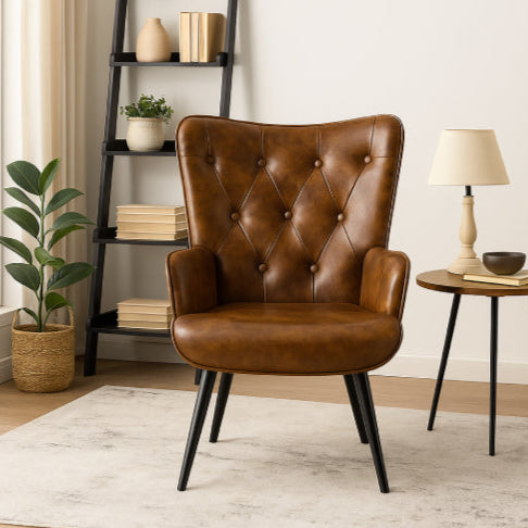 Fauteuil scandinave similicuir 