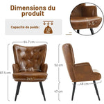 Fauteuil scandinave similicuir rétro - Vignette | StyleVintage™ 