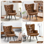 Fauteuil scandinave similicuir rétro - Vignette | StyleVintage™ 