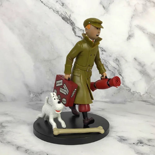 Figurine Tintin vintage fait main chien blanc 