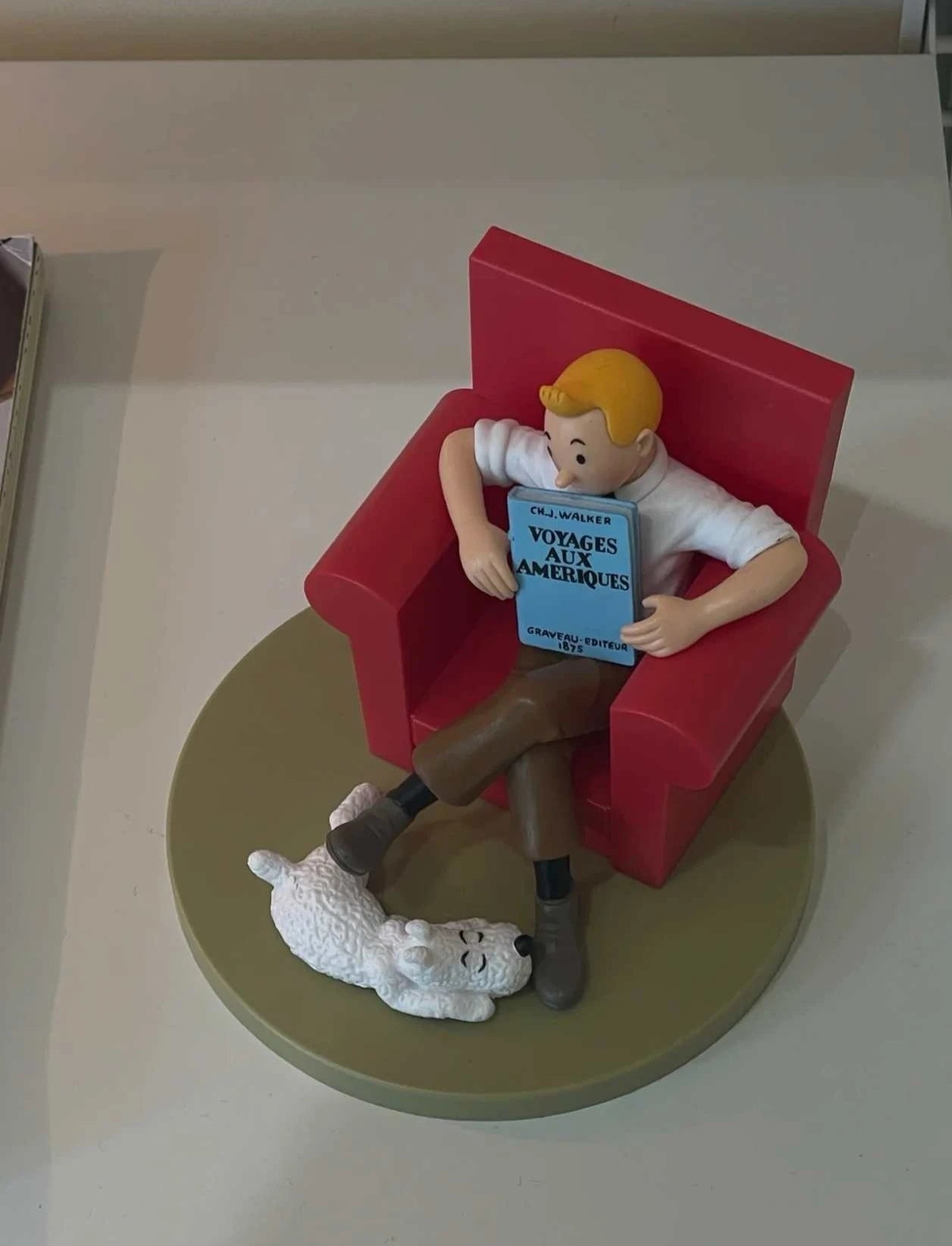 Figurine Tintin vintage fait main livre 
