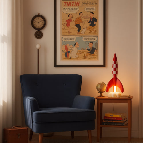 Fusée Tintin vintage chaise 
