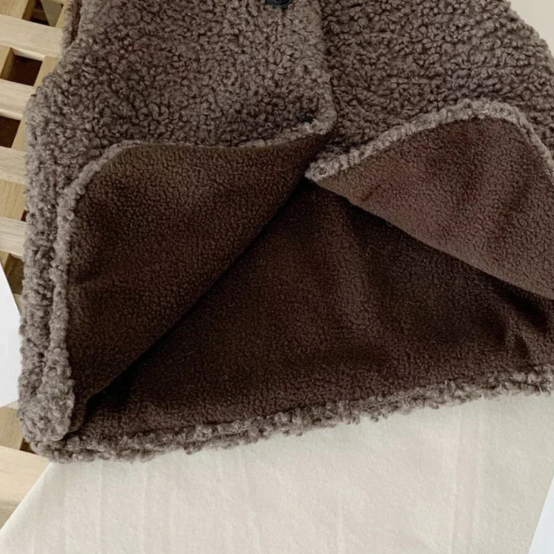 Gilet sans manche vintage marron  details