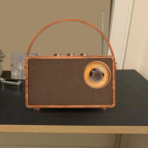 Haut parleur radio vintage table noire