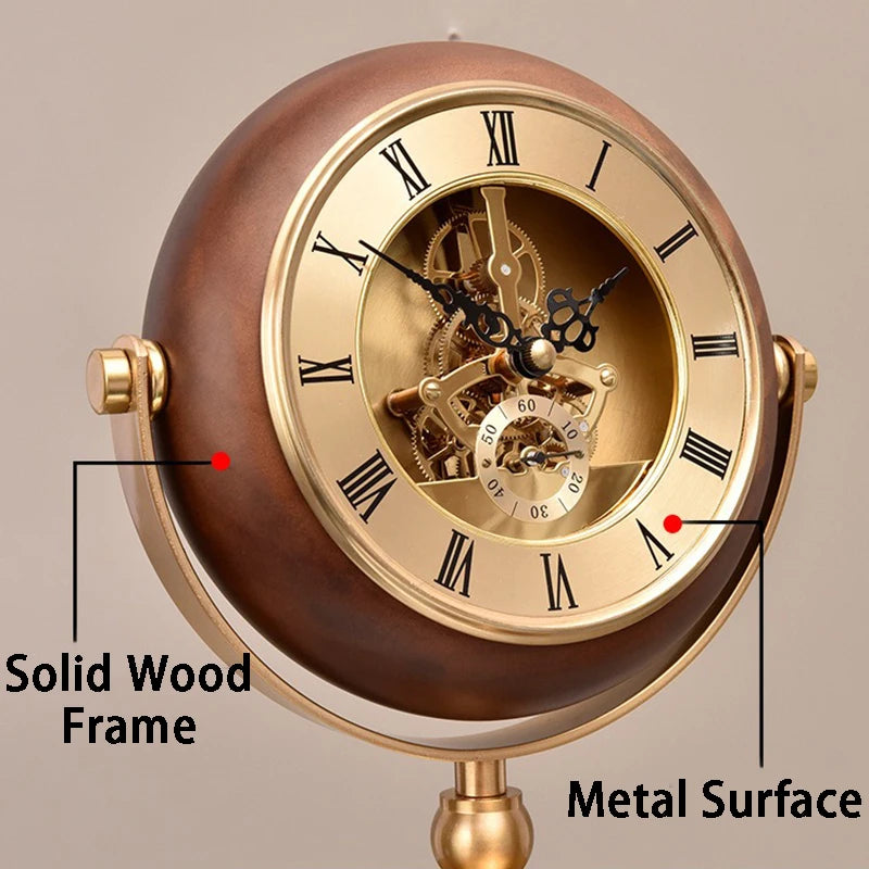 Horloge de bureau antique bois métal