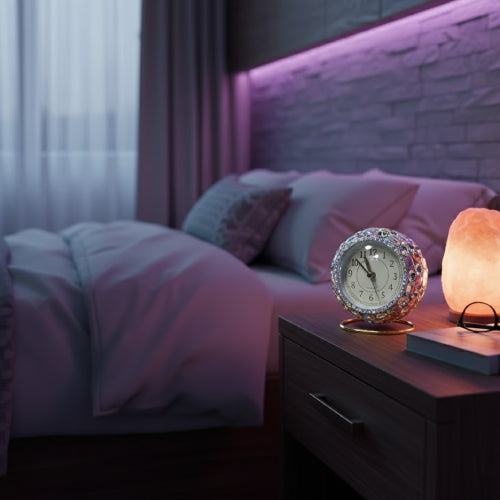 Horloge pierre vintage led violet 