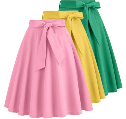 Jupe vintage année 50 rose jaune vert