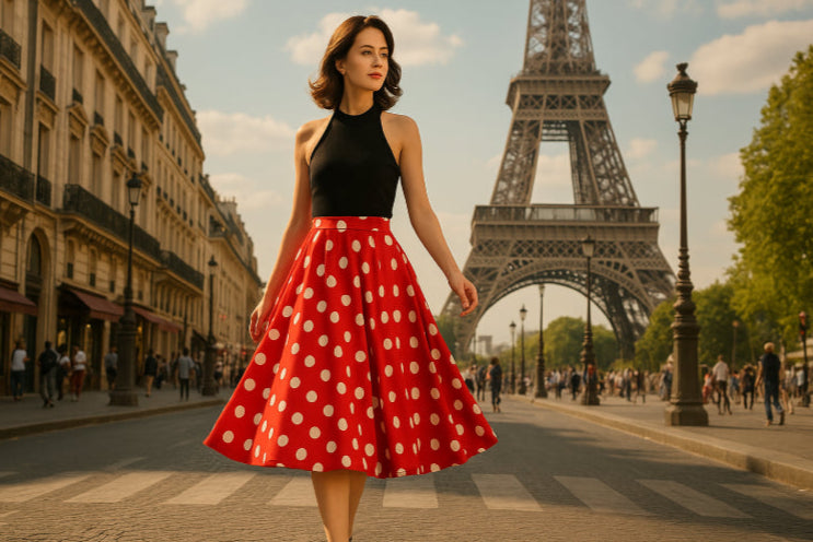 Jupe vintage année 50 tour eiffeil