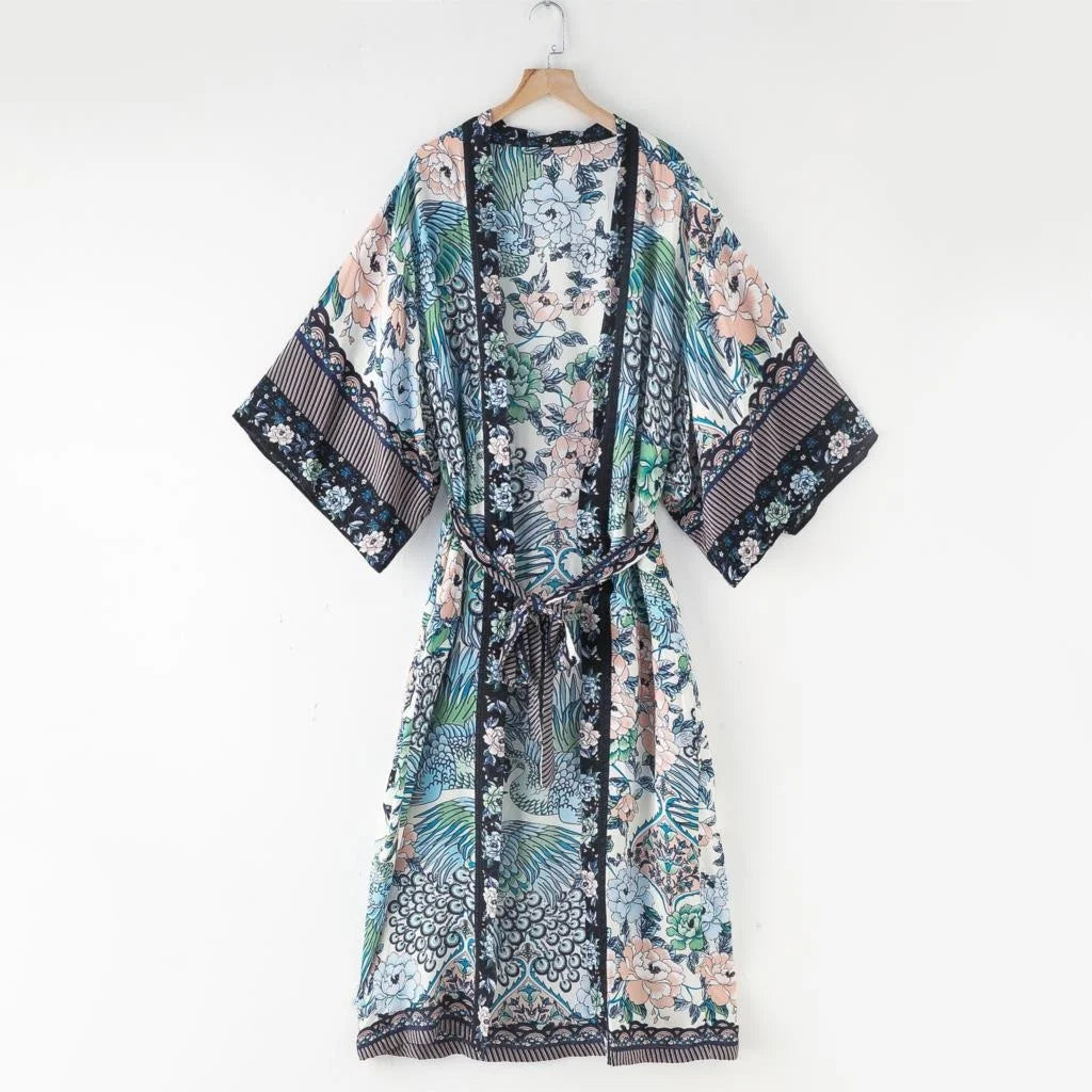 Kimono vintage japon bleu