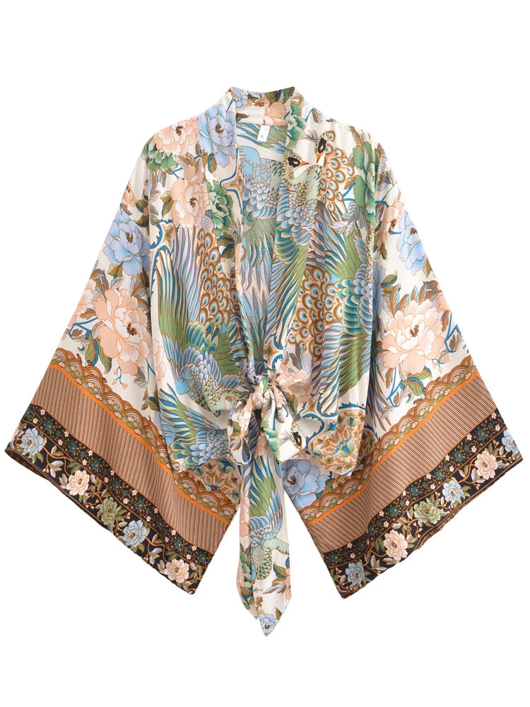 Kimono vintage kaki