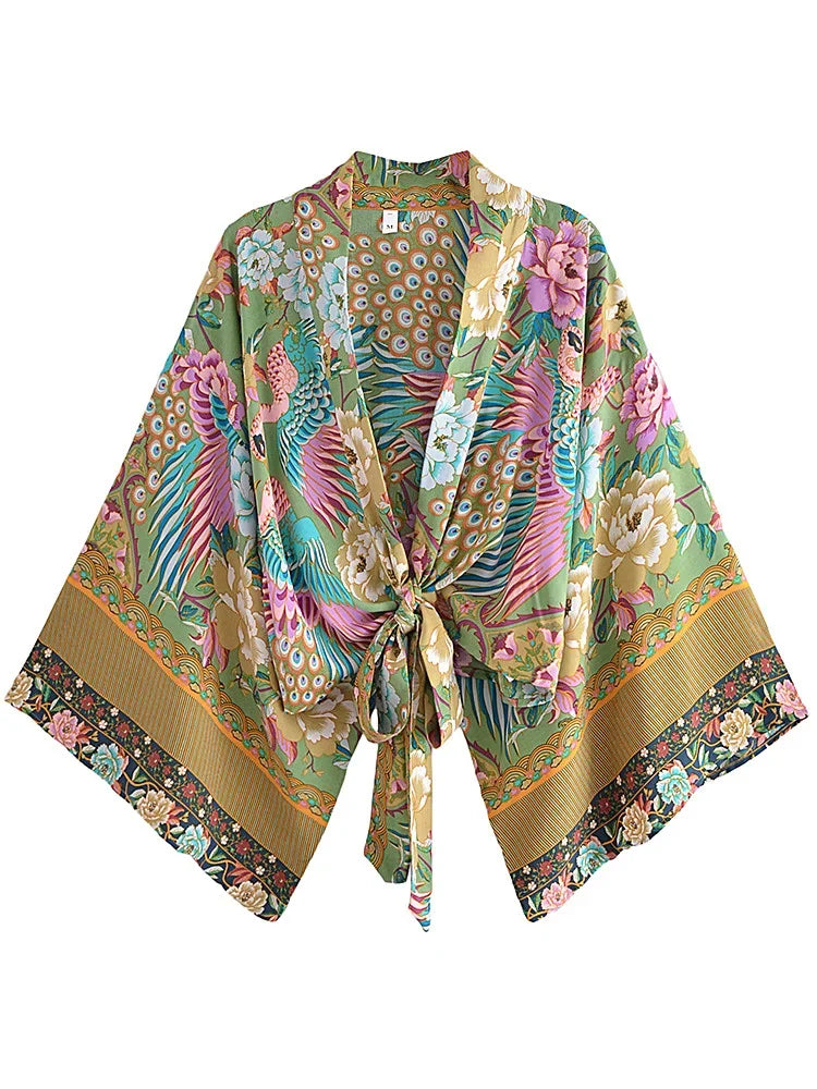 Kimono vintage vert