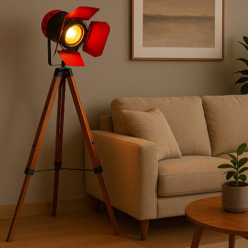  Lampadaire industrielle vintage salon beige