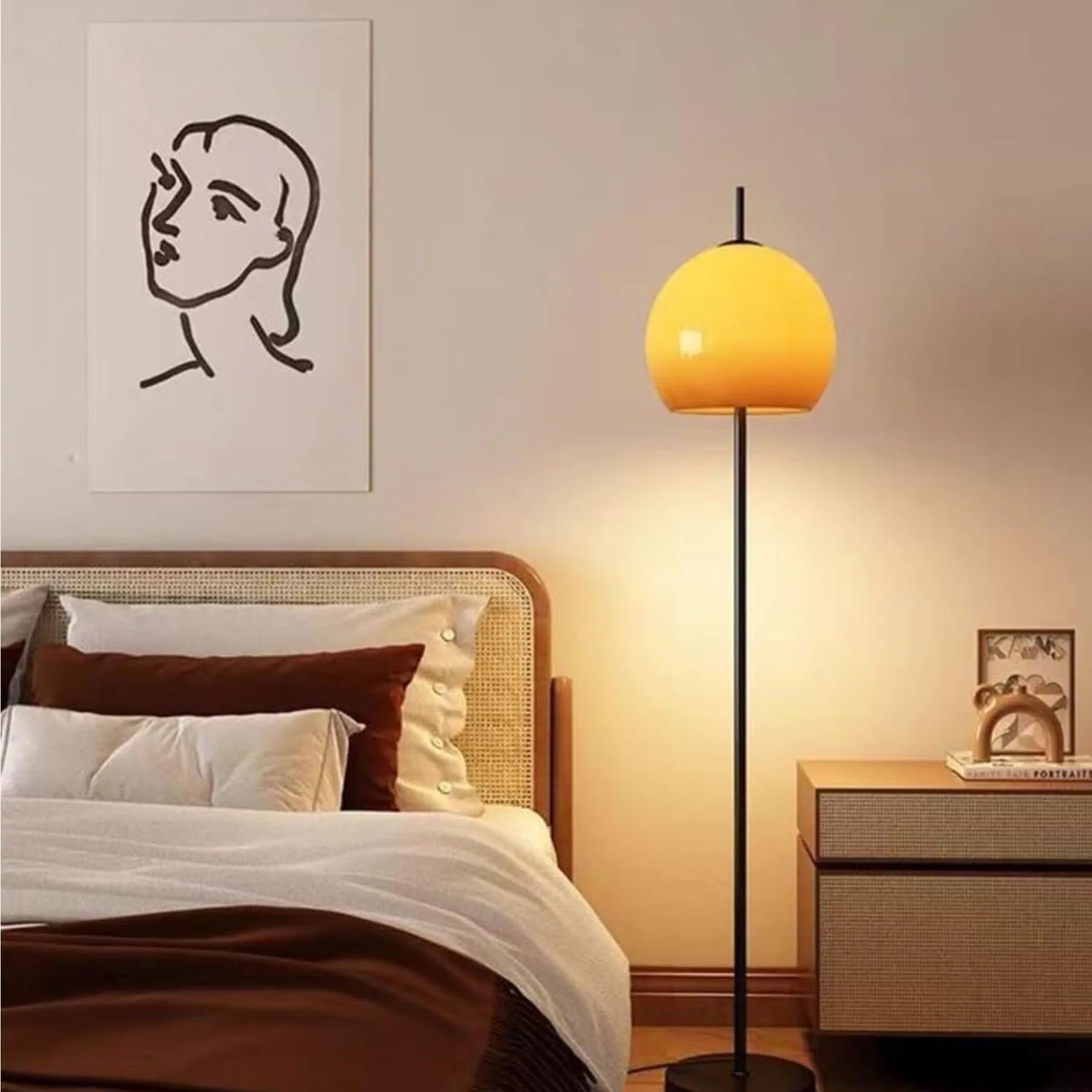 Lampadaire orange vintage