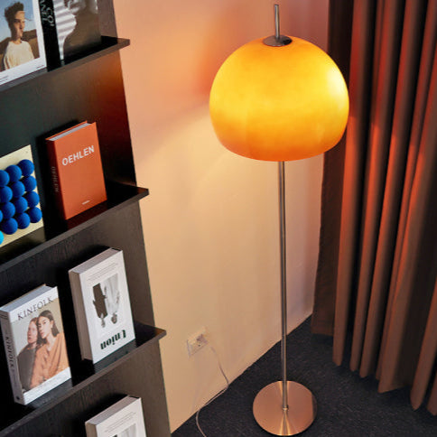Lampadaire orange vintage noir