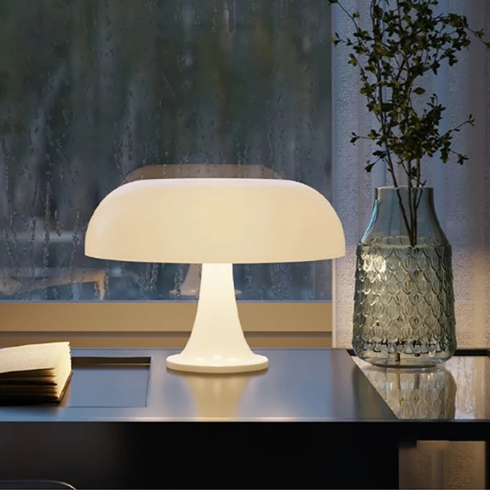 Lampe champignon vintage blanc