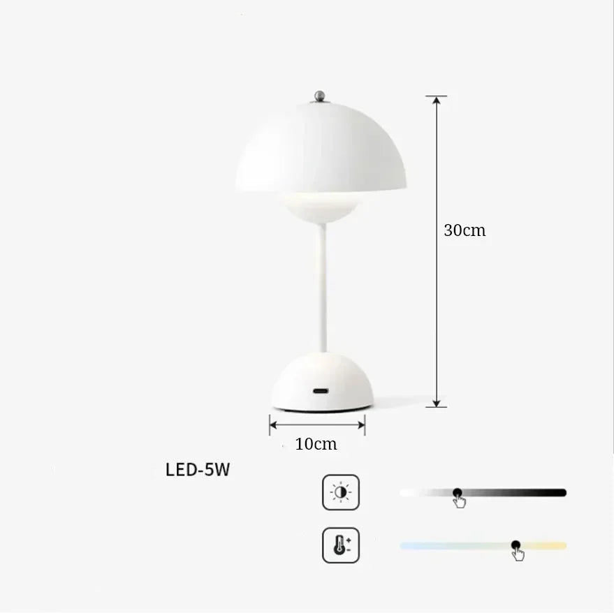 Lampe de table champignon vintage  blanc 