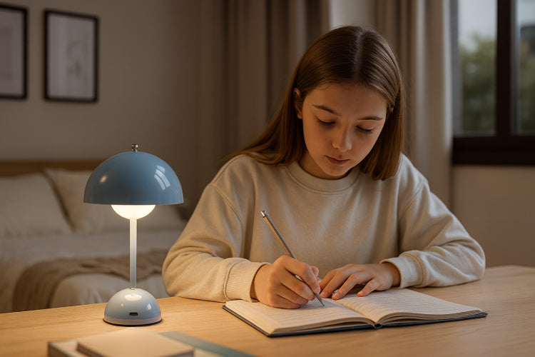 Lampe de table champignon vintage fille 