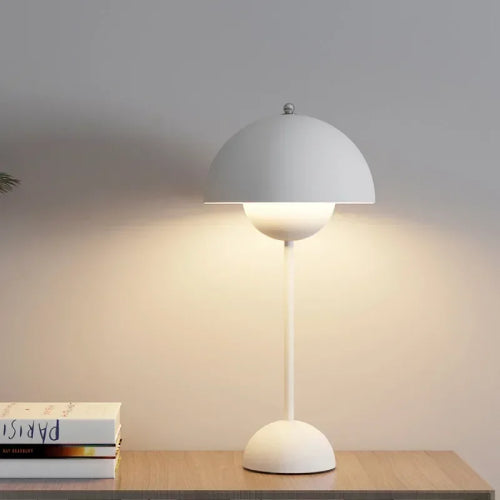 Lampe de table champignon vintage livres 