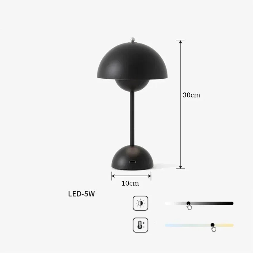 Lampe de table champignon vintage  noir 