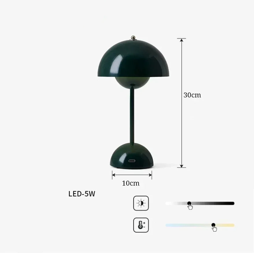 Lampe de table champignon vintage  vert 