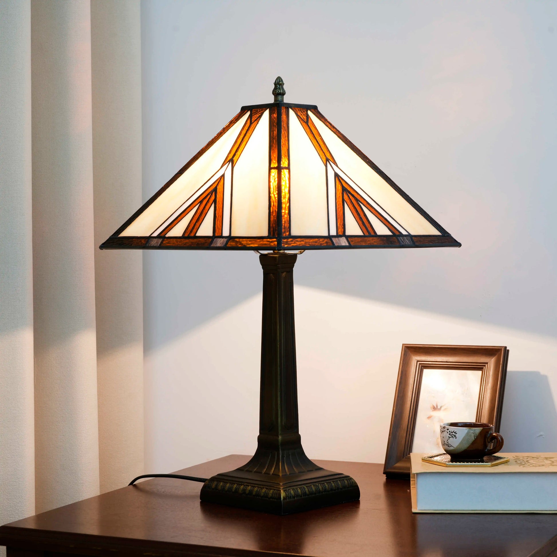 Lampe de table rétro marron 