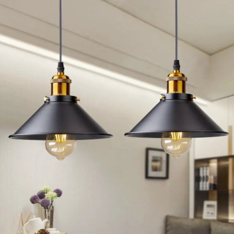 Lampe industrielle vintage fleurs