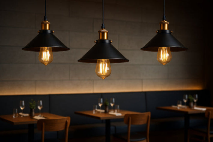 Lampe industrielle vintage restaurant