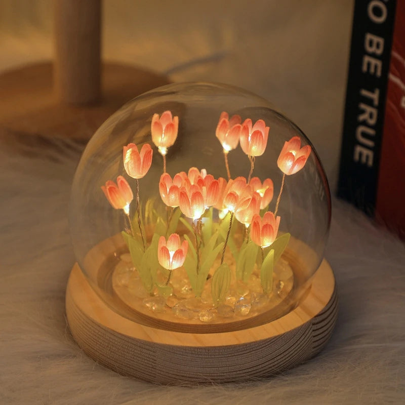 Lampe tulipe vintage rouge