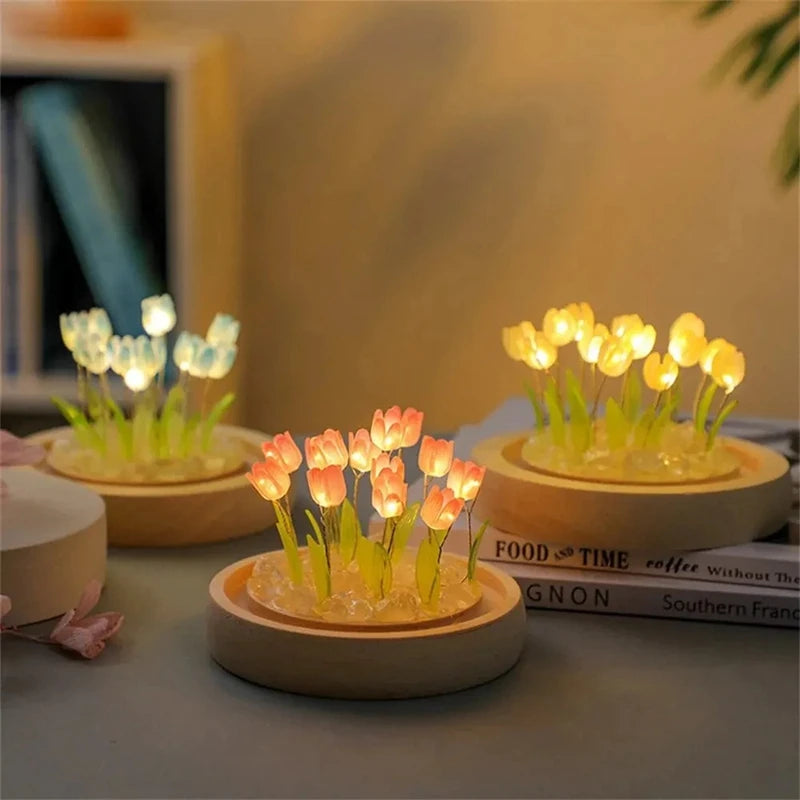 Lampe tulipe vintage table