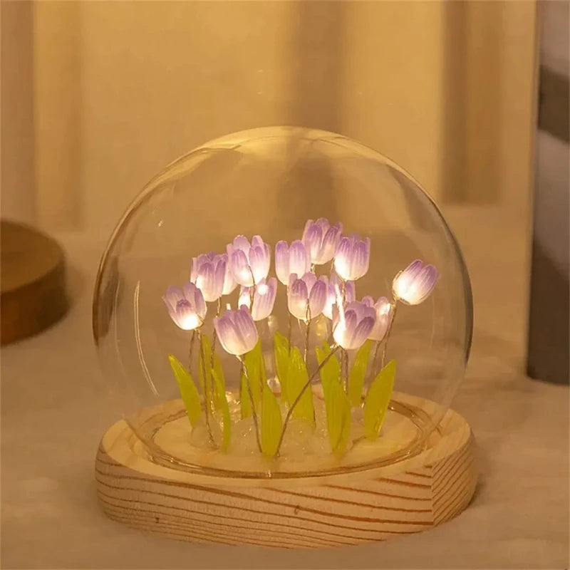 Lampe tulipe vintage violet