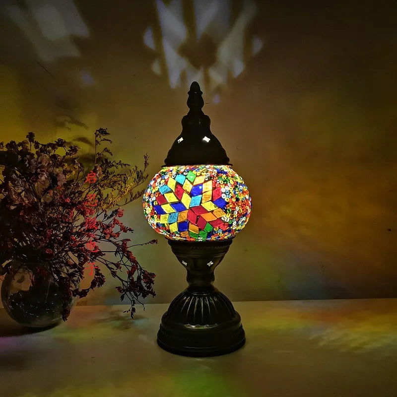Lampe vintage style turque fait main portable 