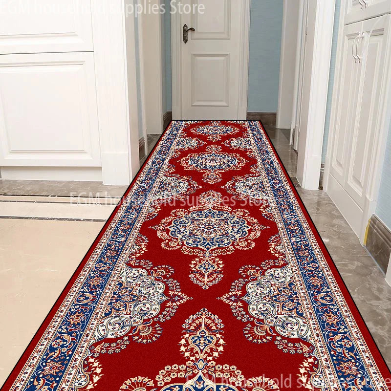 Long tapis de couloir perse vintage ROUGE 