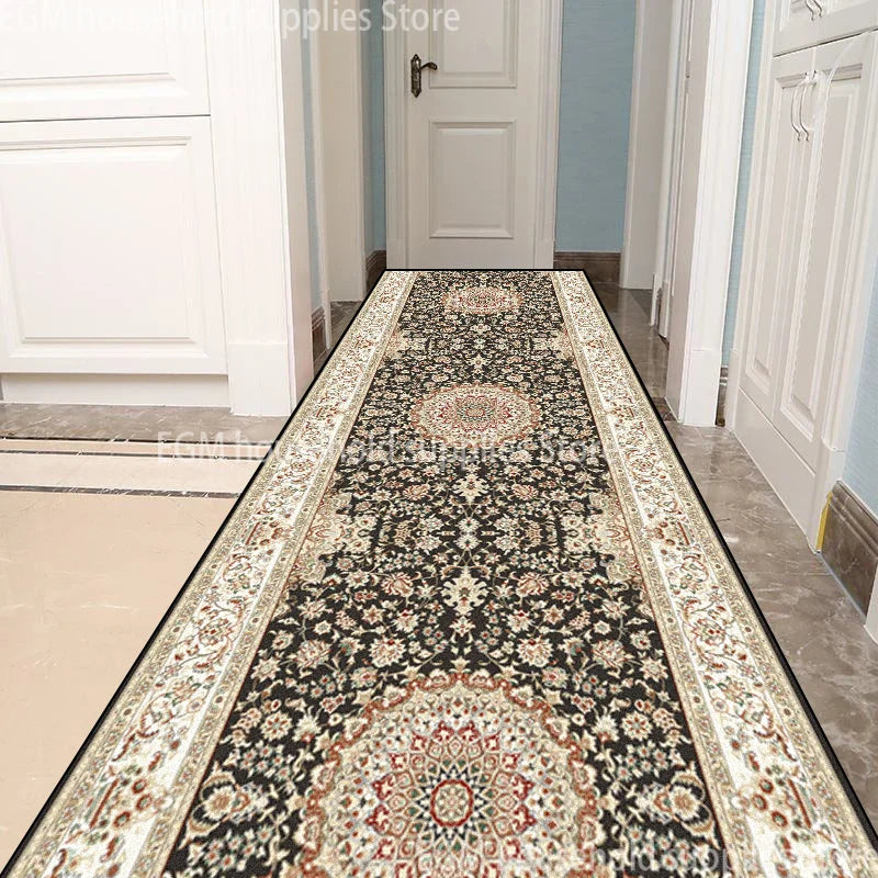 Long tapis de couloir perse vintage  blanc 