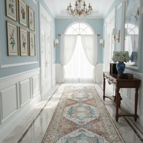 Long tapis de couloir perse vintage vase